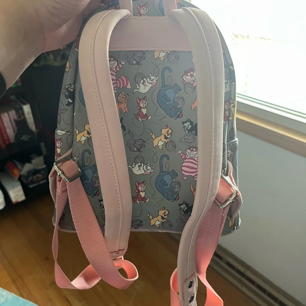 Loungefly Gray and Pink Disney Cats Backpack - Picture 3 of 5
